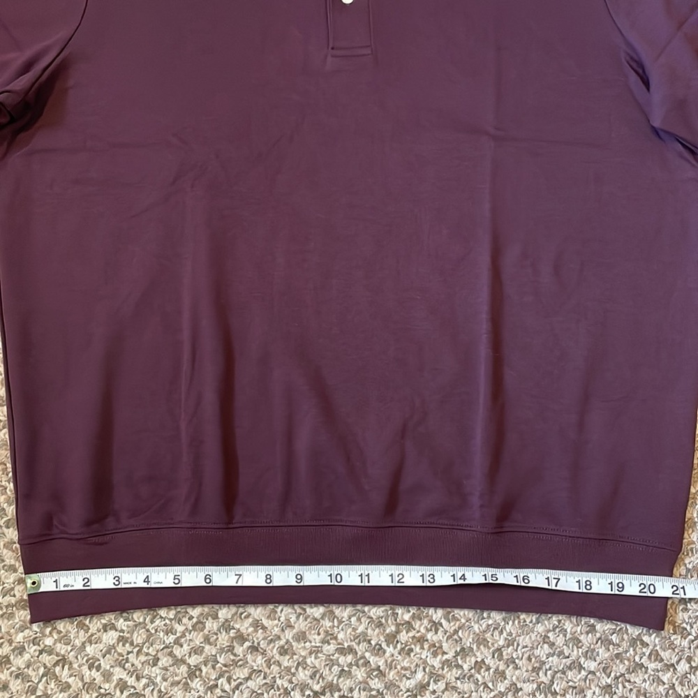Lands’ End Cotton Polo Shirt - Burgundy - Picture 8 of 10